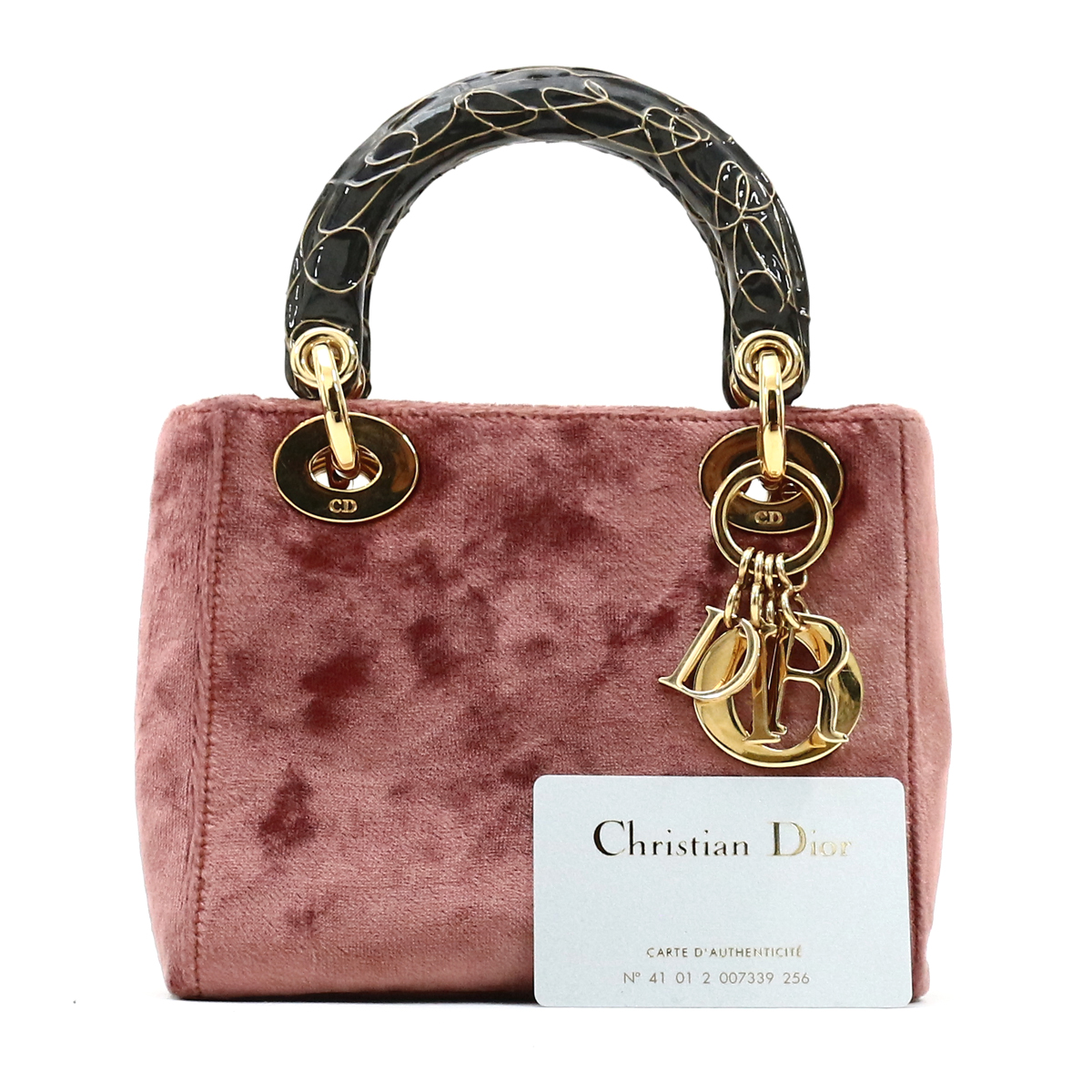 Christian Dior クリスチャンディオール LADY DIOR レディディオール ベロアミニハンドバッグ MA-0060