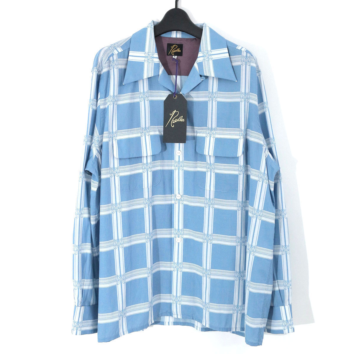 Needles ニードルズ 23SS Classic Shirt - RC Lawn Cloth Papillon Plaid パピヨンチェックオープンカラーシャツ L MR179