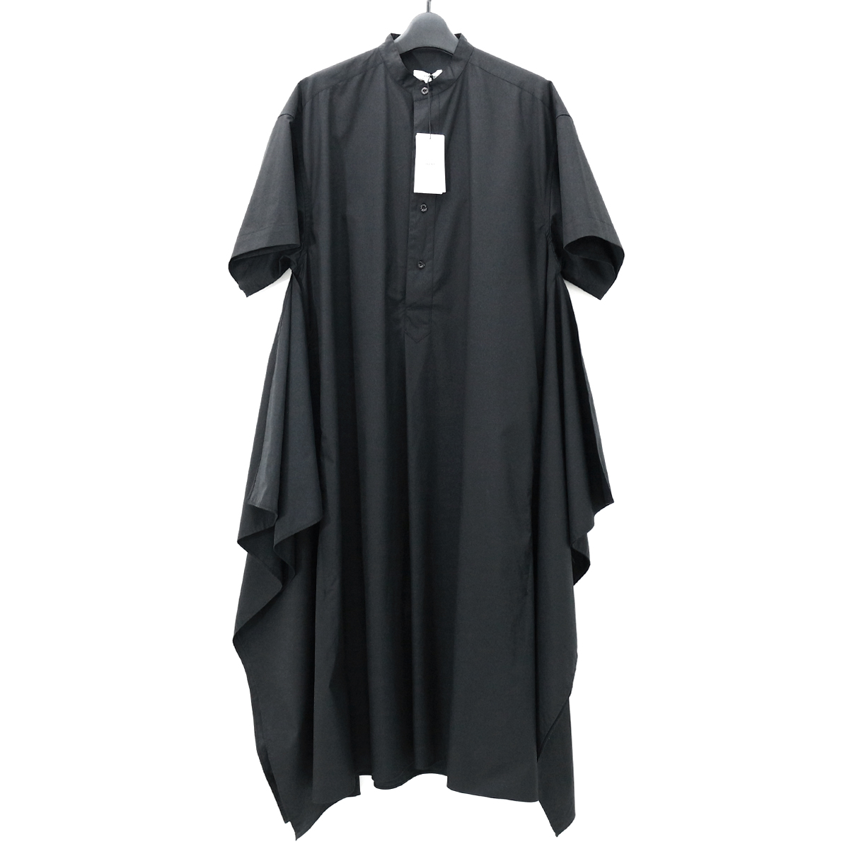 HYKE ハイク 20SS TC GRANDAD-COLLAR HALF-SLV SHIRT DRESS スタンド