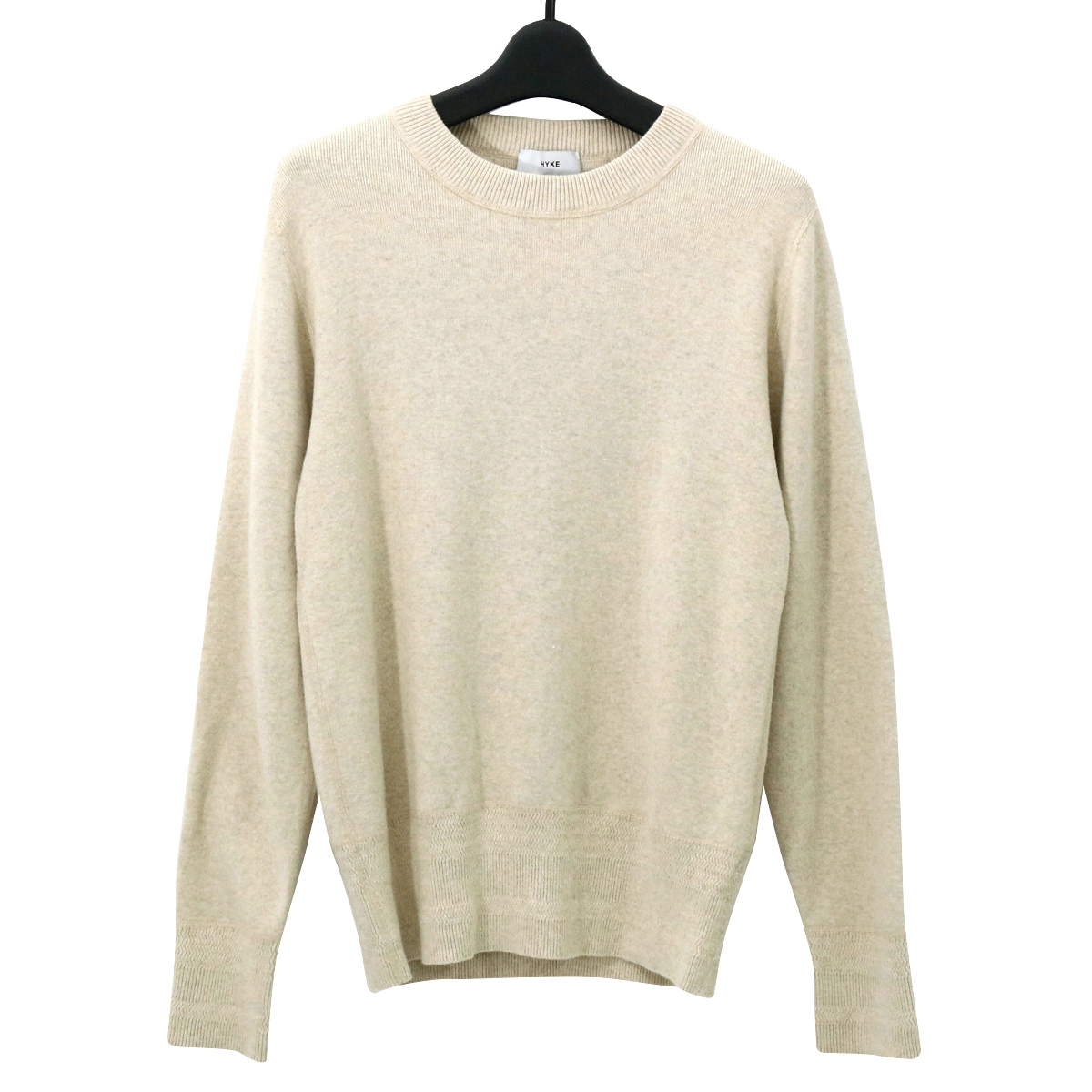 HYKE ハイク 18AW CC CREW NECK SWEATER コットンカシミヤクルーネックニットセーター 1 182-11136