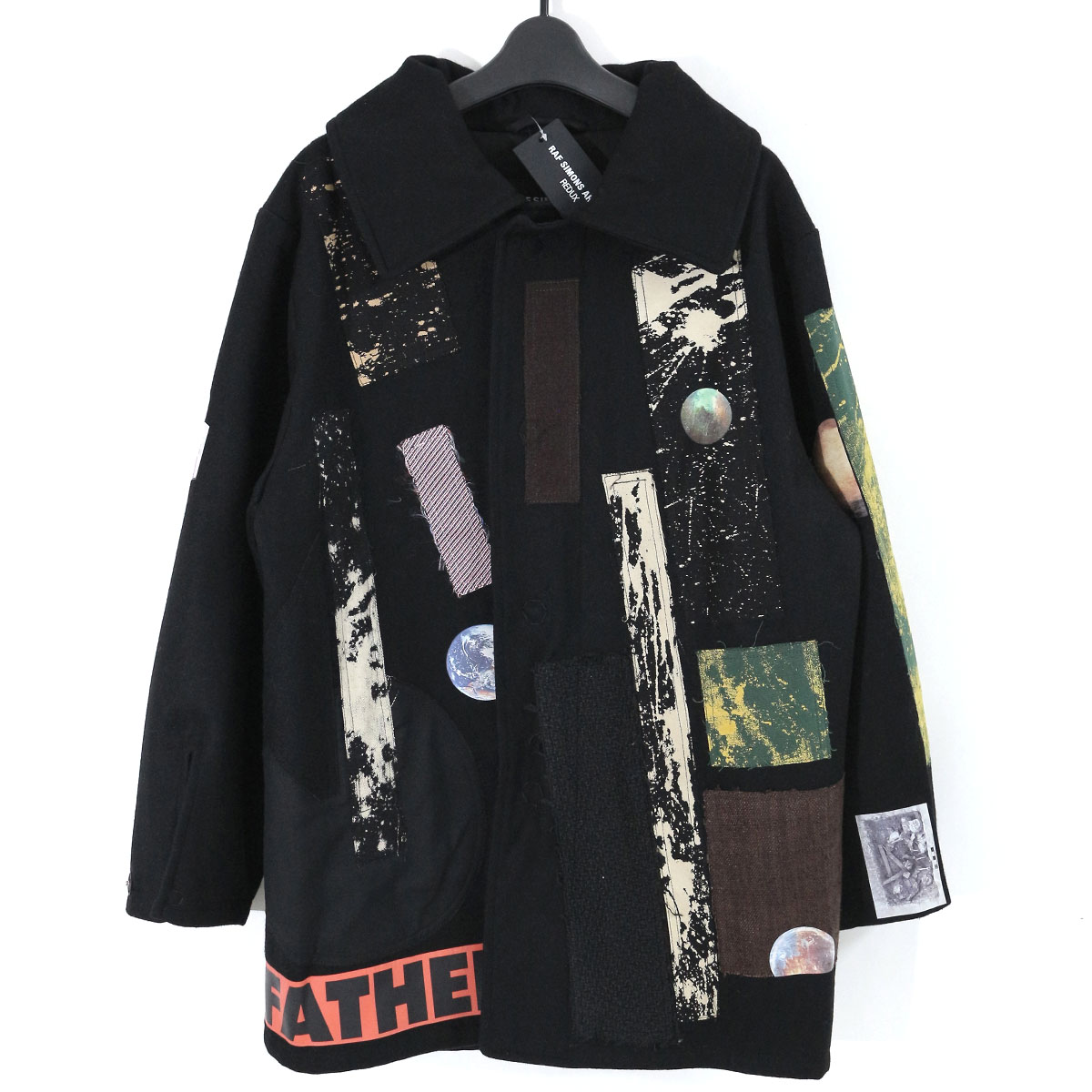 RAF SIMONS STERLING RUBY ARCHIVE REDUX ラフシモンズ スターリングルビー アーカイブ リダックス 2014AW 復刻 Large sterling caban with patches マルチパッチ&プリントウールコート 44 A01-608-20023-00099