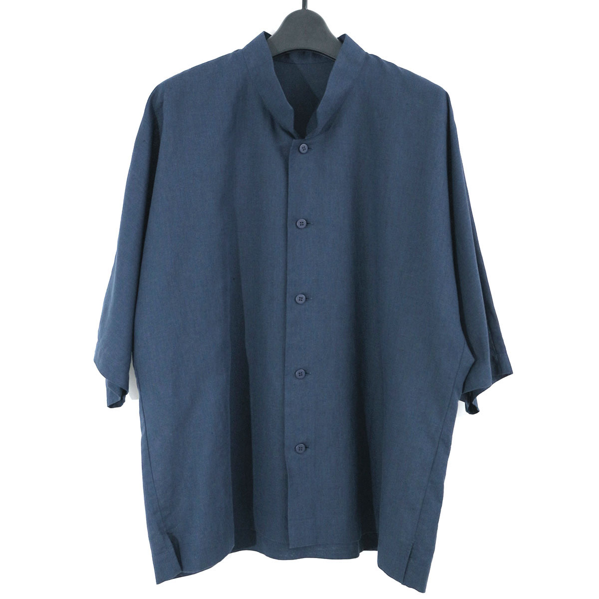 HOMME PLISSE ISSEY MIYAKE オムプリッセ イッセイミヤケ 22SS リネンコットンスタンドカラードルマンショートスリーブシャツ 2 HP26-FJ324