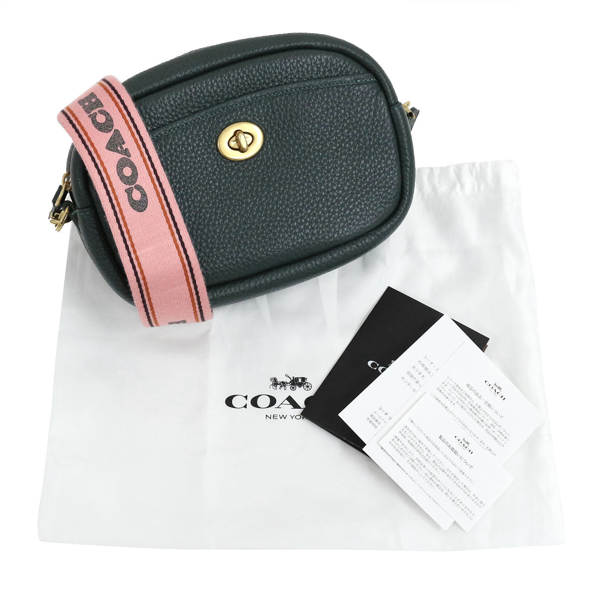 COACH コーチ 21AW ぺブルレザーカメラショルダーバッグ LEATHER CROSSBODY CAMERA BAG WITH FASHION STRAP C4813